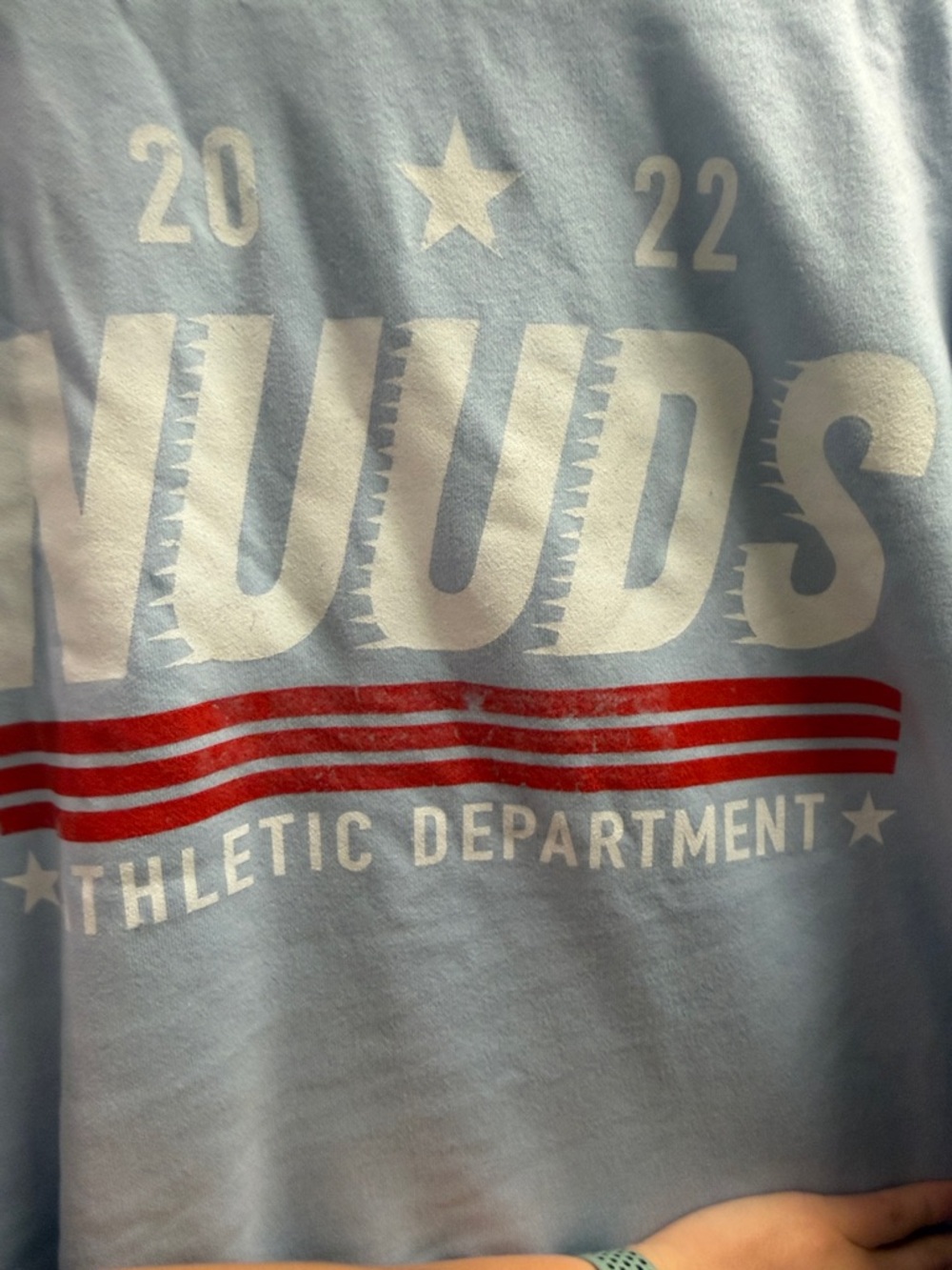nuuds Light Blue Crewneck Sweatshirt - athletic department- NWOT - Picture 5 of 5